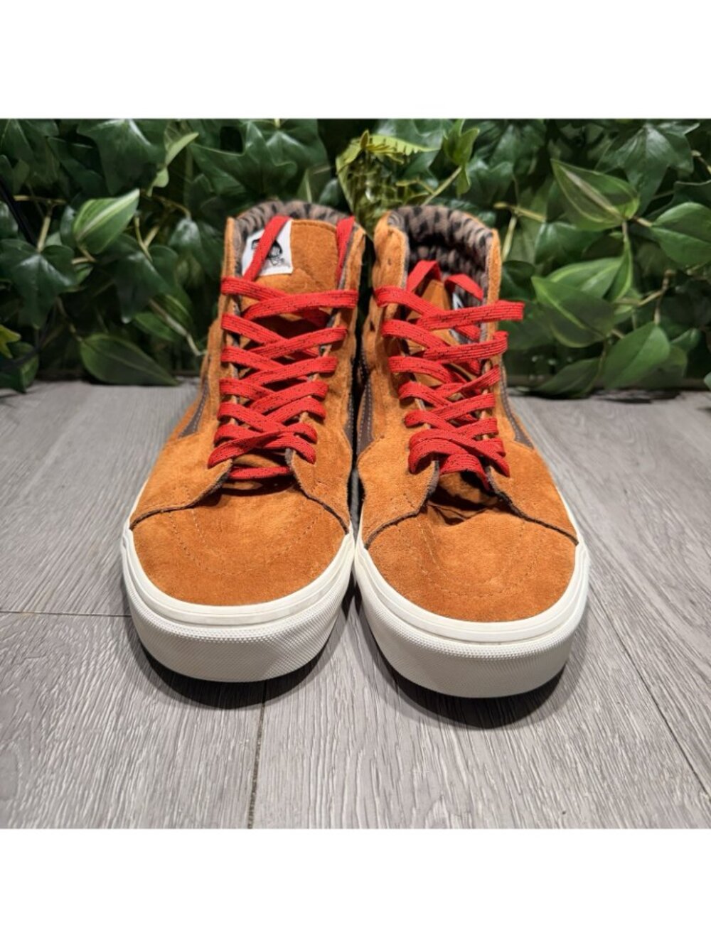 Vans SK8 Hi Glazed Ginger Brown Pig Suede Plaid Hi Top Sneaker 507452 Size 11 - Picture 2 of 10
